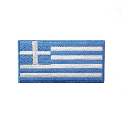 Image of Greece National Country Flag Iron Sew on Embroidered Patch