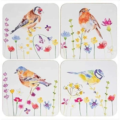 Image of Joe Davies The Leonardo Collection Garden Birds Coaster Set of 4 Assorted Styles Homeware Gift for Her