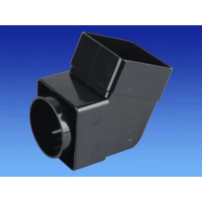 Image of Wavin OSMA 4T825 Black Offset Bend/Elbow Socket for 61mm Square downpipes