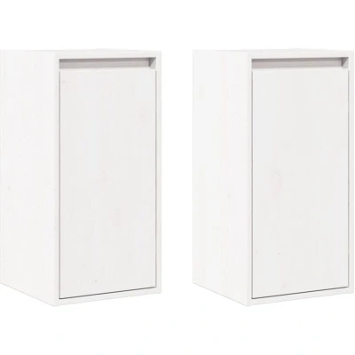 Image of vidaXL Wall Cabinets 2 pcs White 30x30x60 cm Solid Wood Pine