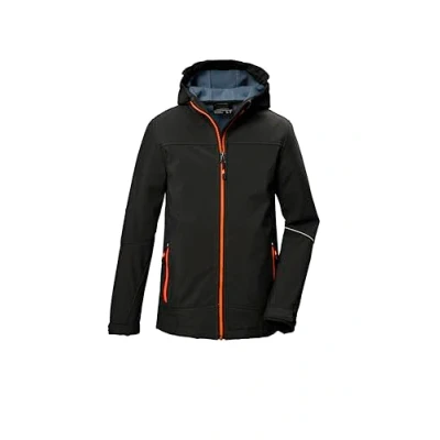 Image of Killtec KOW 366 BYS SFTSHLL JCKT 42161 000 Boys&#039; Softshell Outdoor Jacket with Hood Black 164