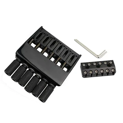 Image of Guyker 6 String Bridge Tailpiece and Lock for Headless Guitar Accessories Black