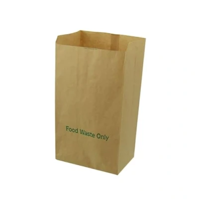 Image of 8 Litre x 150 Paper Compostable Bags Kitchen Caddy Liners Food Waste Bin EcoSack 8L Biodegradable with Composting Guide