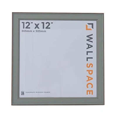 Image of Wall Space 12x12 Green Frame Shabby Chic Square inches Rustic Photo Frames 12 x inch Wooden Picture made from SOLID WOOD and comes with REAL GLASS