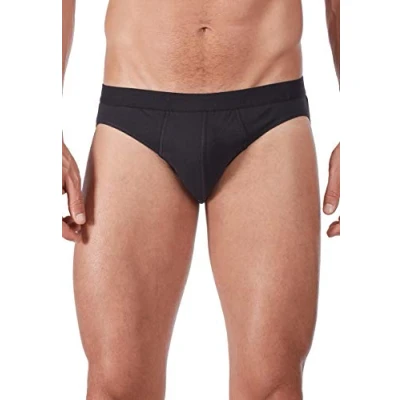 Image of HUBER Men&#039;s Brasil Briefs Pack of 2 Slip, Black (Black 7665), S