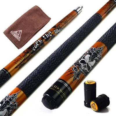 Image of CUESOUL ROCKIN Series 58&quot; 21oz Maple Pool Cue Stick Set with Joint Protector/Shaft Protector and Towel(G406)