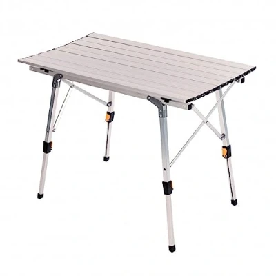 Image of Oypla 3ft Adjustable Portable Folding Outdoor Aluminium Camping Kitchen Work Top Table