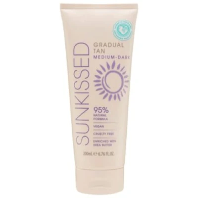 Image of BrightRetail Sunkissed Gradual Tan Medium Dark Shea Butter Natural Formula 200ml Vegan 2 Pack