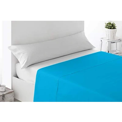 Image of Miracle Home Soft and Comfortable 50% Polyester Fitted Sheet Turquoise 135cm