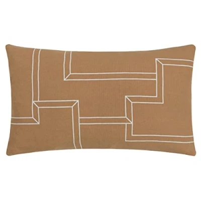 Image of Hoem Höem Marzena Geometric Filled Cushion Beige Cotton One Size