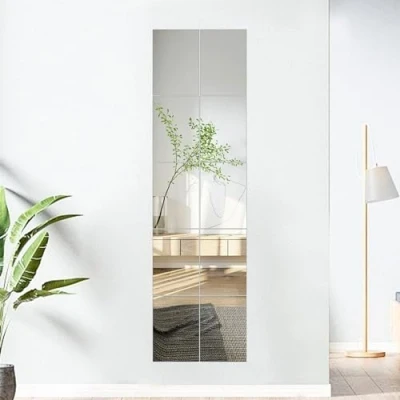 Image of DRERIO 10Pcs Self Adhesive Mirrors Sheets Thickened Acrylic Mirror Tiles Wall Stickers High Clear Plastic for Bathroom, Bedroom, Door etc