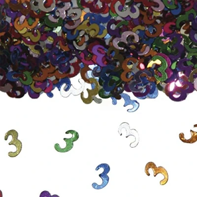 Image of Folat Party Confetti Number 3 Multi colors