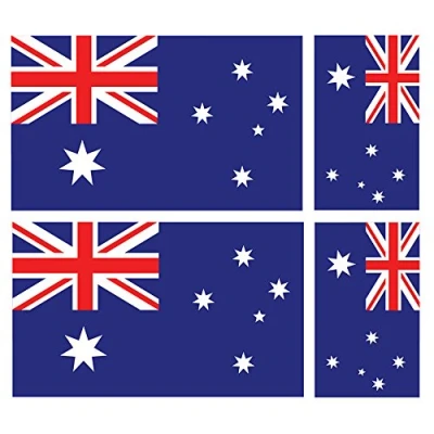 Image of Landing Designs 4 X AUSTRALIAN FLAG CAR VAN VINYL STICKERS