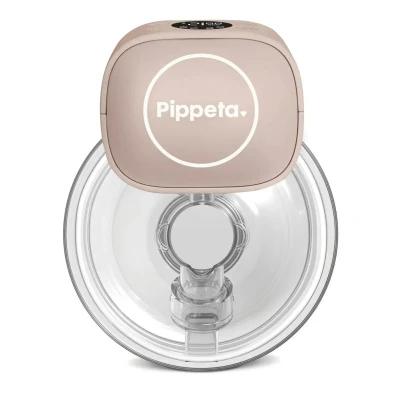 Image of Pippeta Wearable Breast Pump, Hands Free Design with 12 Adjustable Suction Modes &amp; Auto Timer 180ml Capacity from BPA, PVC, Lead Phthalates Ash Rose