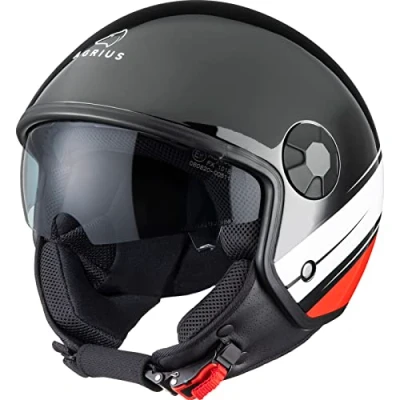 Image of Agrius Score Conoid Open Face Motorcycle Helmet XL Gloss Black