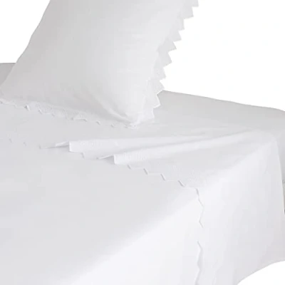 Image of Origin Embroidered Cotton Flat Sheet, Opera, Made in France