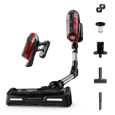Image of Tefal, X Force Flex 12.60 Car Kit, Cordless Stick Vacuum Cleaner, 45 Mins Run Time, Digital Screen, Auto Surface Floor Detection, Flexible, Handheld, Multi Tool, Red, TY98A1GO