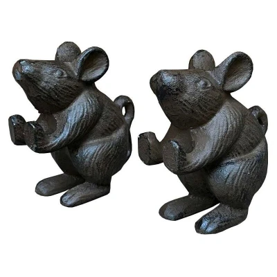 Image of Cast Iron Mouse Decorative Doorstop (Pack of 2)