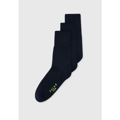 Image of Falke RUN 3PACK Unisex Anatomical Plush SOLE Socks, Size: 6 7.5, Marine