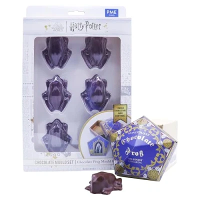 Image of PME Harry Potter Chocolate Mould Set, Honeyduke&#039;s Frog with Foldable Boxes &amp; Collector&#039;s Cards