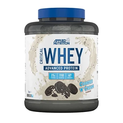Image of Applied Nutrition Critical Whey Protein Powder 2kg High Powder, Milkshake, Muscle Building Supplement with BCAAs &amp; Glutamine (2kg 67 Servings) (Chocolate Milkshake)