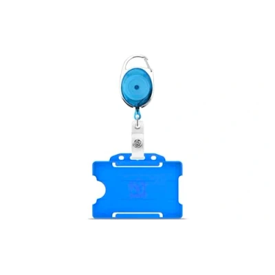 Image of ID Holder Badge Card and Retractable Lanyard yoyo Reel Clip extendable Key Holders for NHS Pass, Work, Nurse, Key, Security, Keyring, yoyo, Extender (Blue Pack of 3)