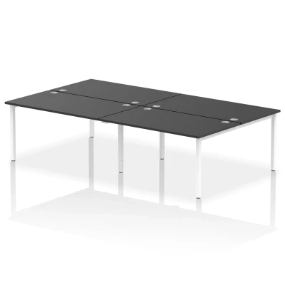 Image of Impulse Bench B2B 4 Person 1400 White Frame Office Desk Black