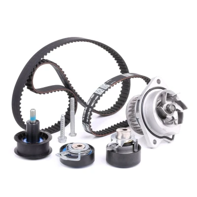 Image of 036109243AE Water Pump + Timing Belt Kit SKF VKMC 01122 with gaskets/seals 20mm rounded tooth profile Sheet Steel VOLKSWAGEN: Golf 5