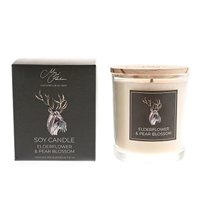 Image of Meg Hawkins Stag Design Elderflower &amp; Pear Blossom Fragrance Candle 250g