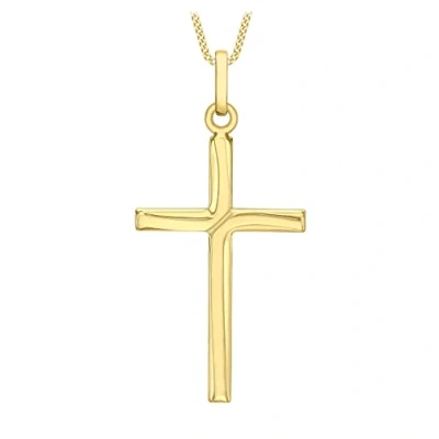Image of Carissima Gold Women&#039;s 9ct Yellow Twist Design Cross Pendant Necklace of 45.72cm