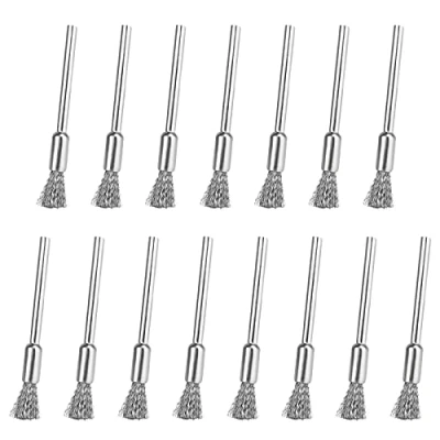 Image of 15Pcs Steel Brush Set 3mm Mini Wire Polishing Cleaning Rotary Tools for Dremel Tool (5cm Length)