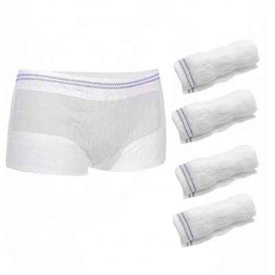Image of SDXCJY 4pcs Fix Reusable Net Pants Incontinence Knickers Large Fixing Breathable Stretch for Daily Use, Travel, Pregnant Women. (White)