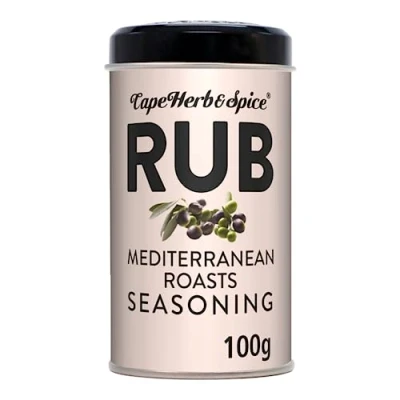 Image of Cape Herb &amp; Spice Rub Mediterranean Roasts Seasoning Condiment Made With Natural Ingredients, 100 g Tin (Pack of 1)