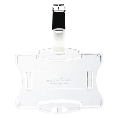Image of Durable Duo Security Pass Holder 54 x 85 mm Transparent Holds Up to 2 ID/Security Cards Pack of 25 Ideal for Holding Swipe Cards, ID etc.