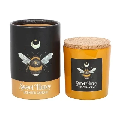 Image of Forest Bee Sweet Honey Candle: Mystical Design, Dark Realms, Sacred Creatures, Vegan Paraffin Wax, 25 Hour Burn Time Soothing Home Fragrance