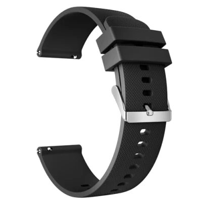 Image of TOOBUR 22mm Watch Strap, Quick Release Silicone Replacement Straps, Compatible with watches lug width, universal model, Balck