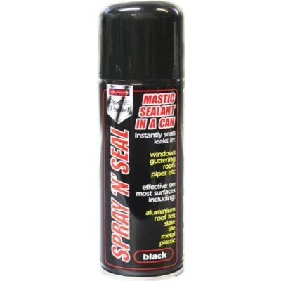 Image of Spray Mastic Instant Leak Stop N Seal for Roofs, Gutters, Pipes 200ml Black
