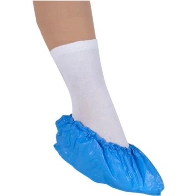 Image of ABENA Shoe Cover Extra Large 41x15cm 75 Micron Blue LDPE Non Sterile Single Use Durable Disposable Covers Anti Slip Boot and Protector