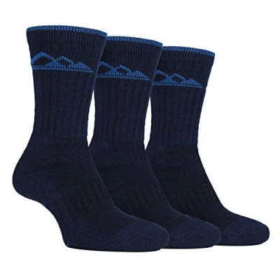 Image of Storm Bloc 3 Pack Mens Padded Sole Breathable Cotton Rich Summer Hiking/Work Socks for Boots (6 11 uk, SBMS001NVY)