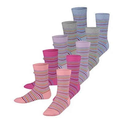 Image of ESPRIT Unisex Kids Multi Stripe 5 Pack Socks, Cotton, Multicolor (Sortiment 10), 9 11.5 (Pack Of 5)