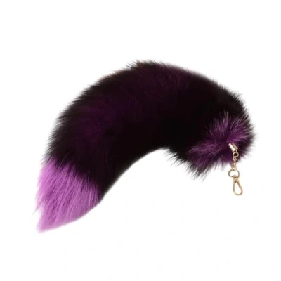 Image of TINGB Gradient Foxes Furs Tail Keyring Hanging Ornaments Bag Charm Pendant Car Handbag Decorations for Women Girls