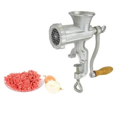 Image of Hand Operated Cast Iron Meat Mincer in Gift Box, Home Made No. 5, Manual Mincer, Grinder &amp; Sausage Maker with Steel Blades 27 x 22 9cm