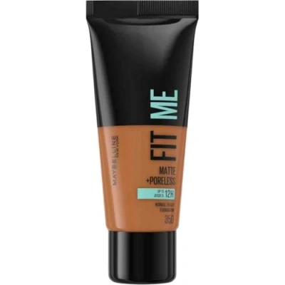 Image of Maybelline Fit Me Foundation, Medium Coverage, Blendable With a Matte and Poreless Finish, For Normal to Oily Skin, Shade: 350 Caramel, 30ml