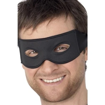 Image of Smiffys Bandit Eyemask and Tie Scarf, Black , Eyemasks Fancy Dress, Adult Dress Up Eye masks