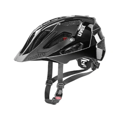 Image of uvex Quatro Secure Mountain Bike Helmet for Men &amp; Women Individual Fit Adjustable Shield all Black 56 60 cm
