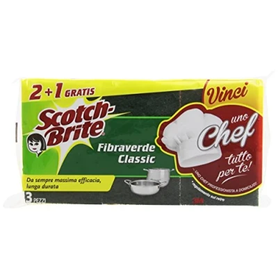 Image of Scotch Brite Sponge Scourers fibraverde Classic 5 Packs 3 Sponges [15]
