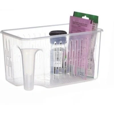 Image of Lakeland Caddy Stack Cupboard Storage Basket with Handle, 14cm H