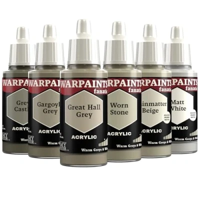 Image of The Army Painter, Warpaints Fanatic Flexible Triad: Warm Greys &amp; White, 6 x 18 ml acrylic paints Miniature quality hobby paint for Dungeons and Dragons (DnD) Warhammer Miniatures