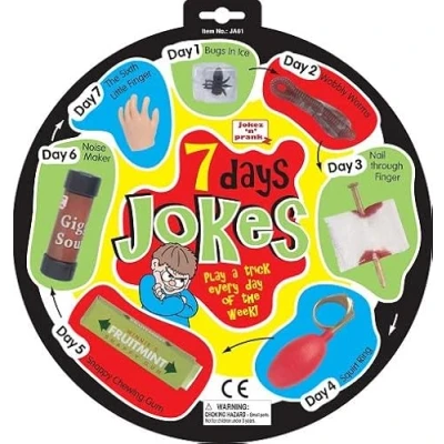 Image of 7 Day Joke Set Jokes Novelty Gags Tricks Pranks Funny Kids Stocking Fillers Gum Fake Poo Squirt Bug