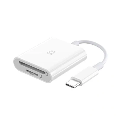 Image of nonda USB C to SD/MicroSD Card Reader, Type Adapter Thunderbolt 3 SD/TF Memory Reader for iPad Pro 2019/2018, MacBook Air 2018 and More Devices , White